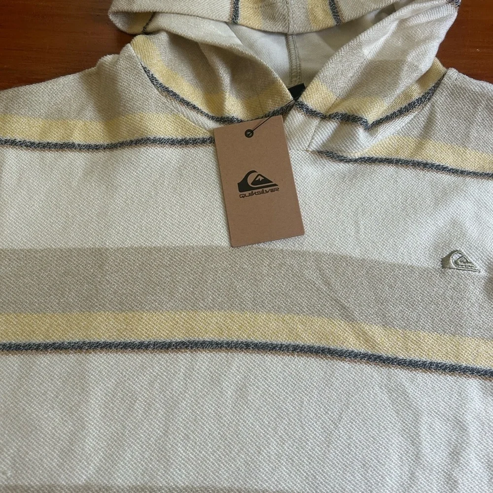 NWT Quick Silver The Great Otway Striped Cotton Hoodie Big Boys XL 18-20 Unisex - Picture 6 of 14